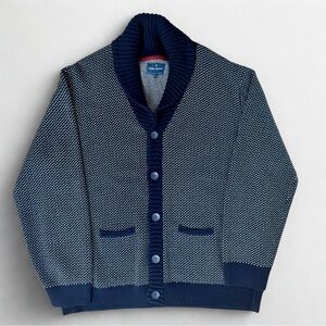 Daniel Hector Cardigan - Navy & White Knit Button Front - Smart Casual